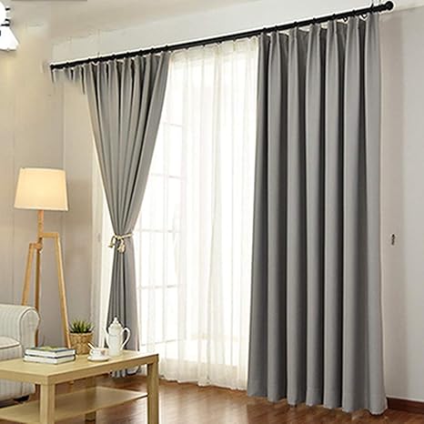 Amazon 遮光カーテン ナチュラル 北欧 おしゃれ ドレープカーテン モダン カラー リビング フランス窓 洗える ベッドルーム用 幅250cm 丈270cm 断熱 寝室 遮光 高級 1枚組 フック付き 厚地 ルームカーテン シンプル 無地 0cm 270cm カーテン オンライン通販