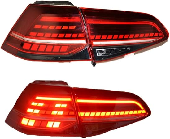 Amazon 新しいled灯台アセンブリfor Volkswagen Golf 7 14 18 Ledバックライトブレーキバックライトバック リアライトランプdrl車のテールライト Forフォルクスワーゲンゴルフ7 1年間の保証 1ペア ブレーキ テールランプ 車 バイク