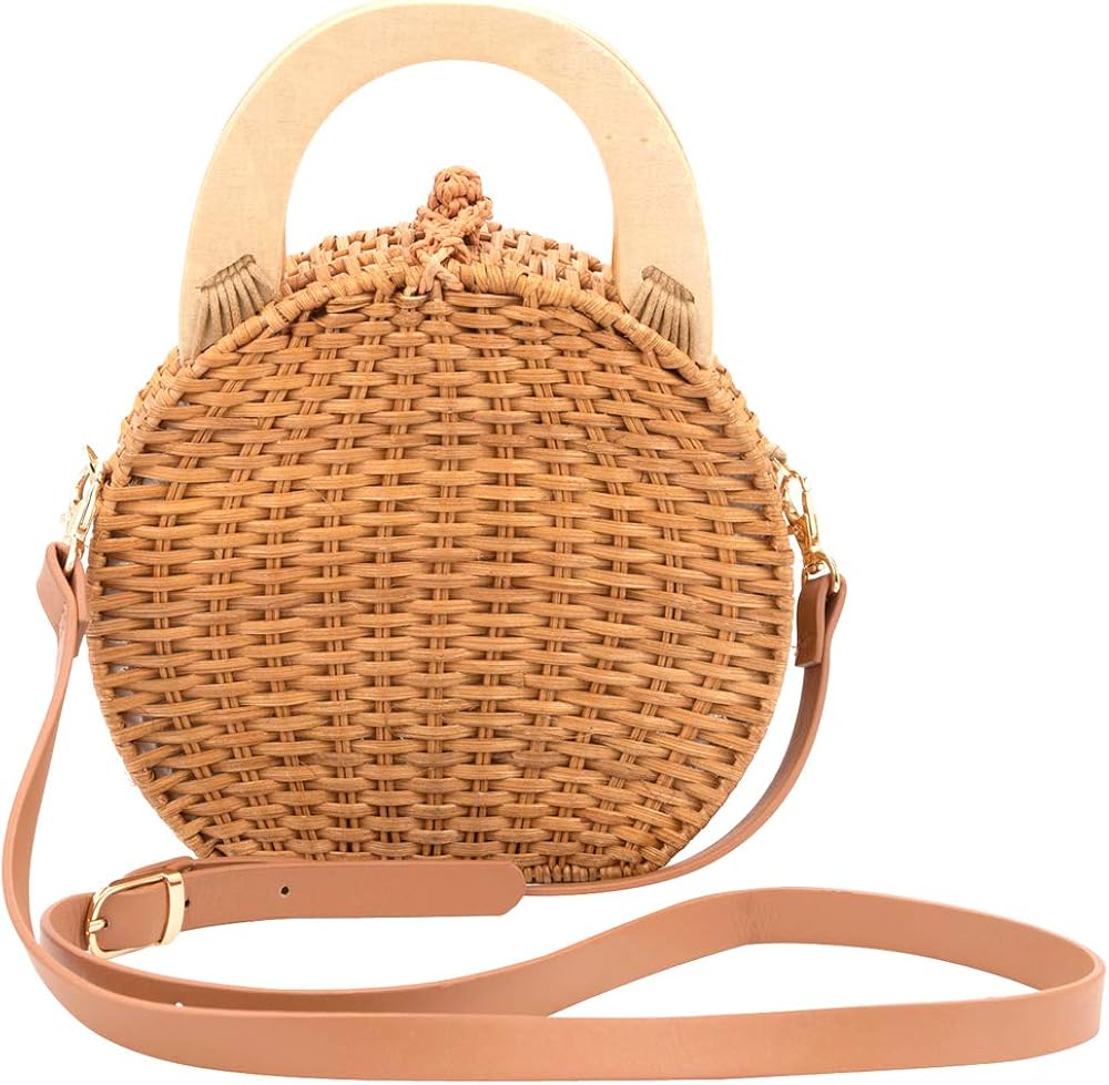 jelly rattan round bag