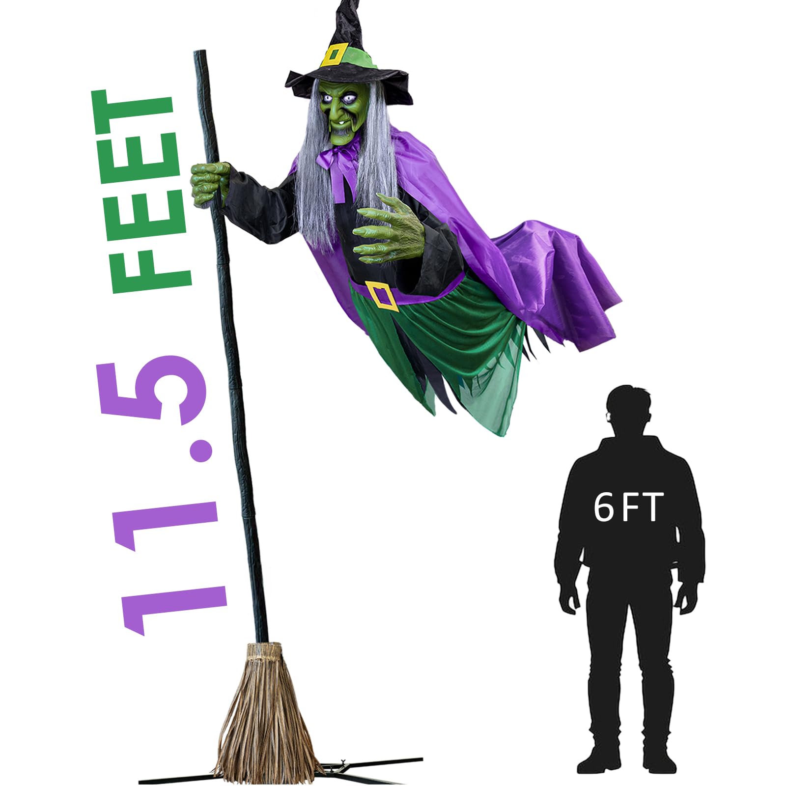 Photo 1 of (incomplete) Halloween Decorations - Halloween Decorations Outdoor - 11.5 Ft Animated Hovering Witch Animatronics - Sound & Touch Activated 