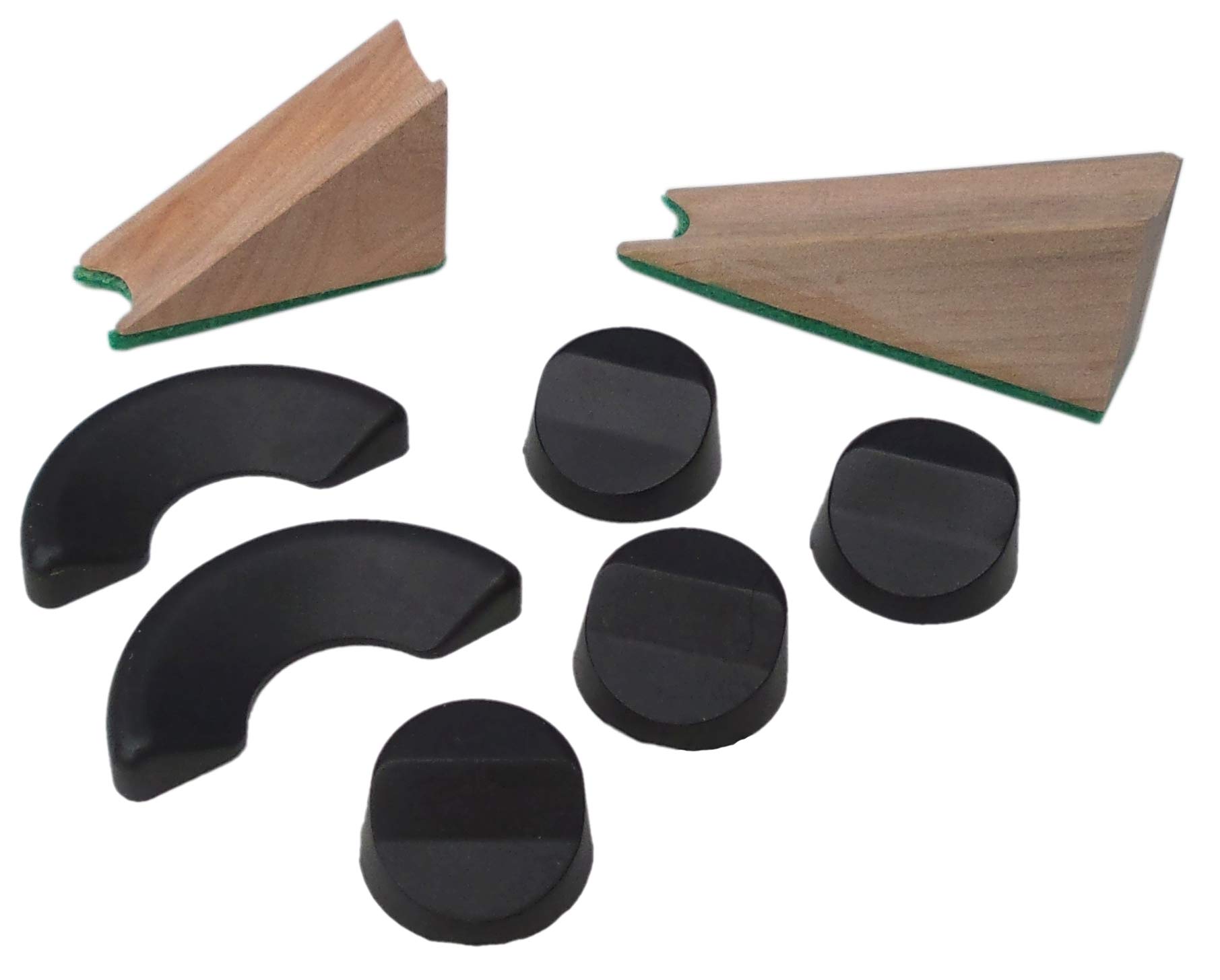 Acclaim Umpire Solid Rubber Bowling Measuring Wedges 4 Round 2.8 cm 2 Semi Circle 6 cm Plus 2 Piece Hardwood Wedges 8cm & 5 cm Concave Surface