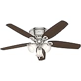 Hunter 52 inch Indoor Ceiling Fan with LED Lights - Ceiling Fan with Pull Chain, For Bedroom, Living Room, or Kitchen, Low Pr