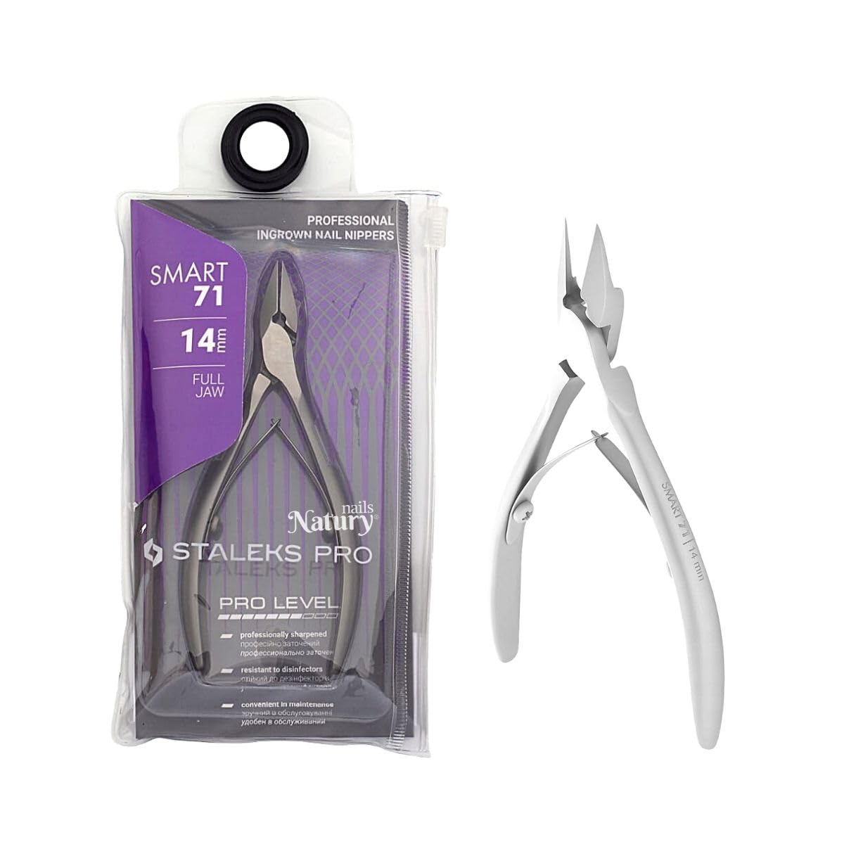 Natury Nails STALEKS PRO 14 mm Stainless Steel Nail Pliers for Precise Pedicures