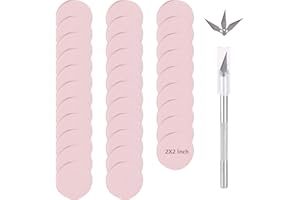 DIRBUY 30PCS 2 inch Linoleum Blocks for Printmaking - Round Linoleum Block Linocut Block Rubber Stamping Block with Craft Knife