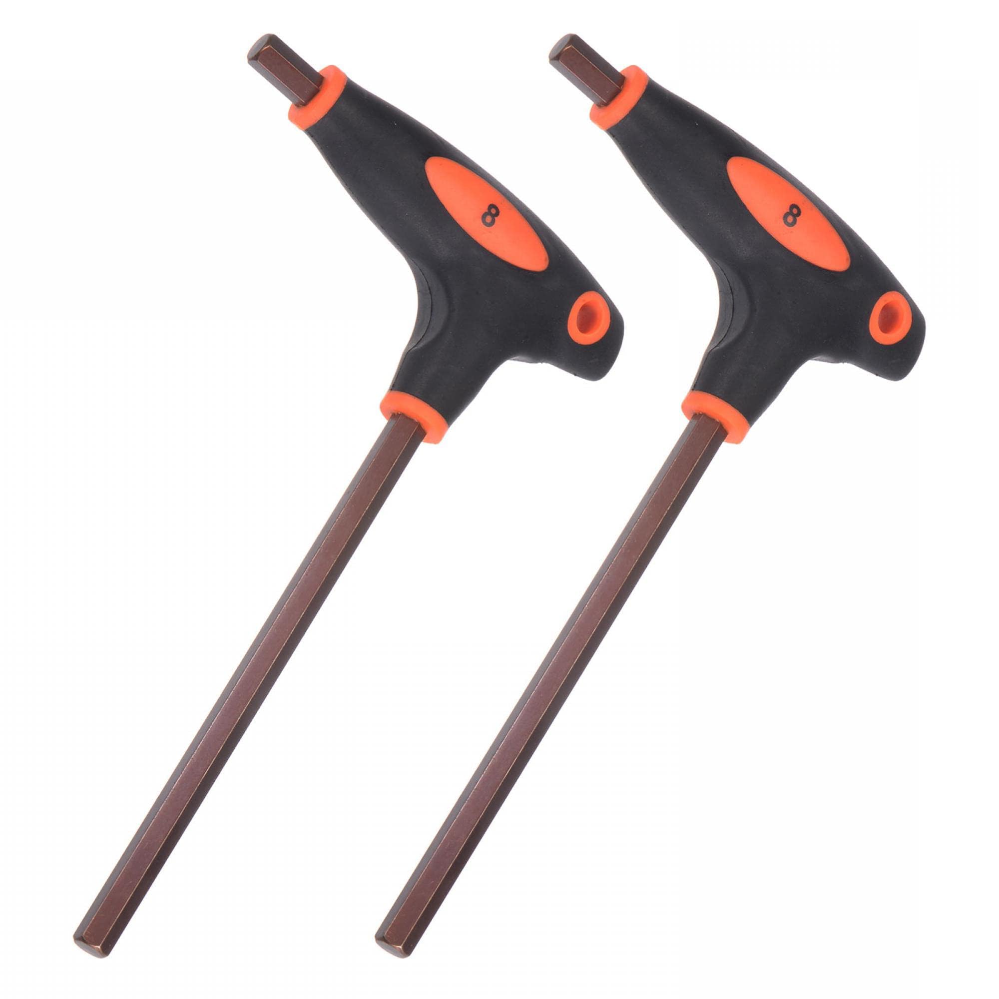 Unifizz 8mm Metric T-Handle Hex Key Dual Flat End Hexagon Wrench Spanner S2 Steel Allen Key 2 Pcs