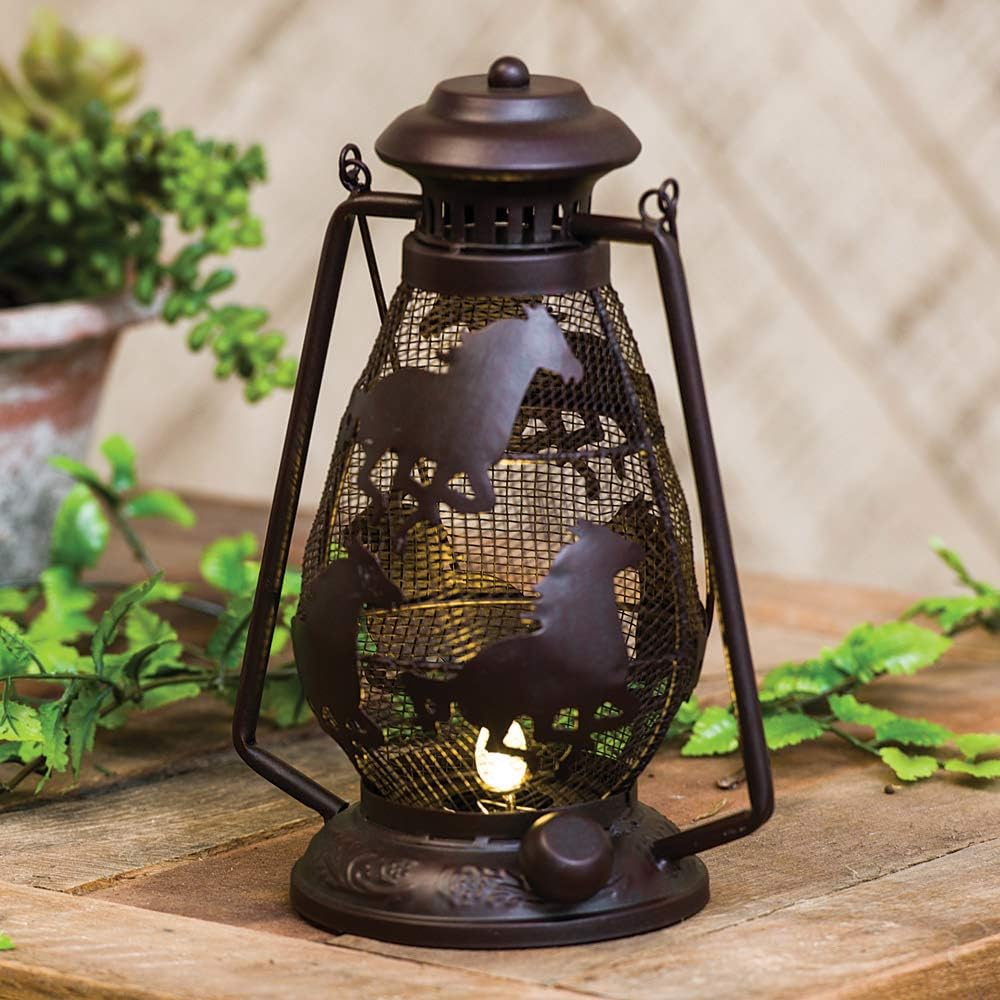 BLACK FOREST DECOR Metal Horse Lantern Sports & Outdoors