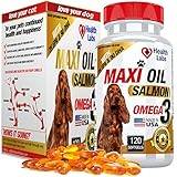 Salmon Fish Oil Omega 3 for Dogs & Cats - 120 Capsules - Pure Natural Organic Unscented Fish Oil Supplements for Pets - Essential Fatty Acids - No Mess or Fishy Smells - For Healthy Skin & Shiny Coats