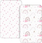 Soarwg Kids Moses Basket Sheet and Pram Fitted Cover Pink Heart Oval view 1