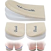 Urwalk 3 Layers Adjustable Supination & Over Pronation Corrective Shoe Inserts Medial Lateral Heel Wedge Lifts Self-Adhesive Gel Insoles for Foot Alignment, Knock Knee Pain - 6 Pieces (Beige)