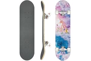 VIGVITSPO Professional Double Kick Skateboard, 31 inch Maple Deck, ABEC-9 Bearings, 95A PU Wheels, Custom Graphic Design