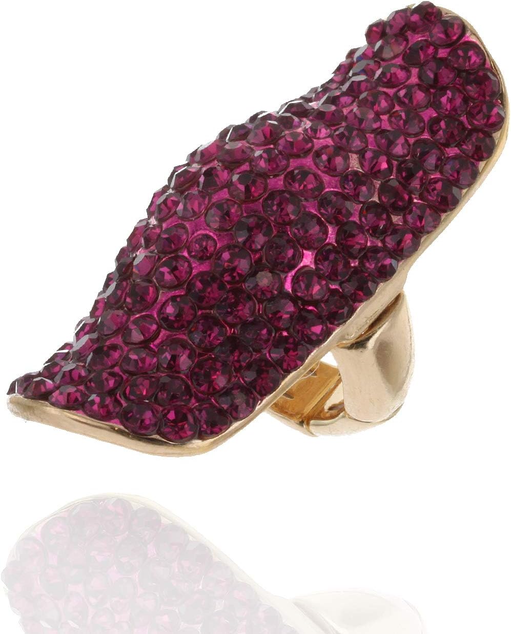 SP Sophia Collection Half Finger Long Fully Studded Rhinestone Ring