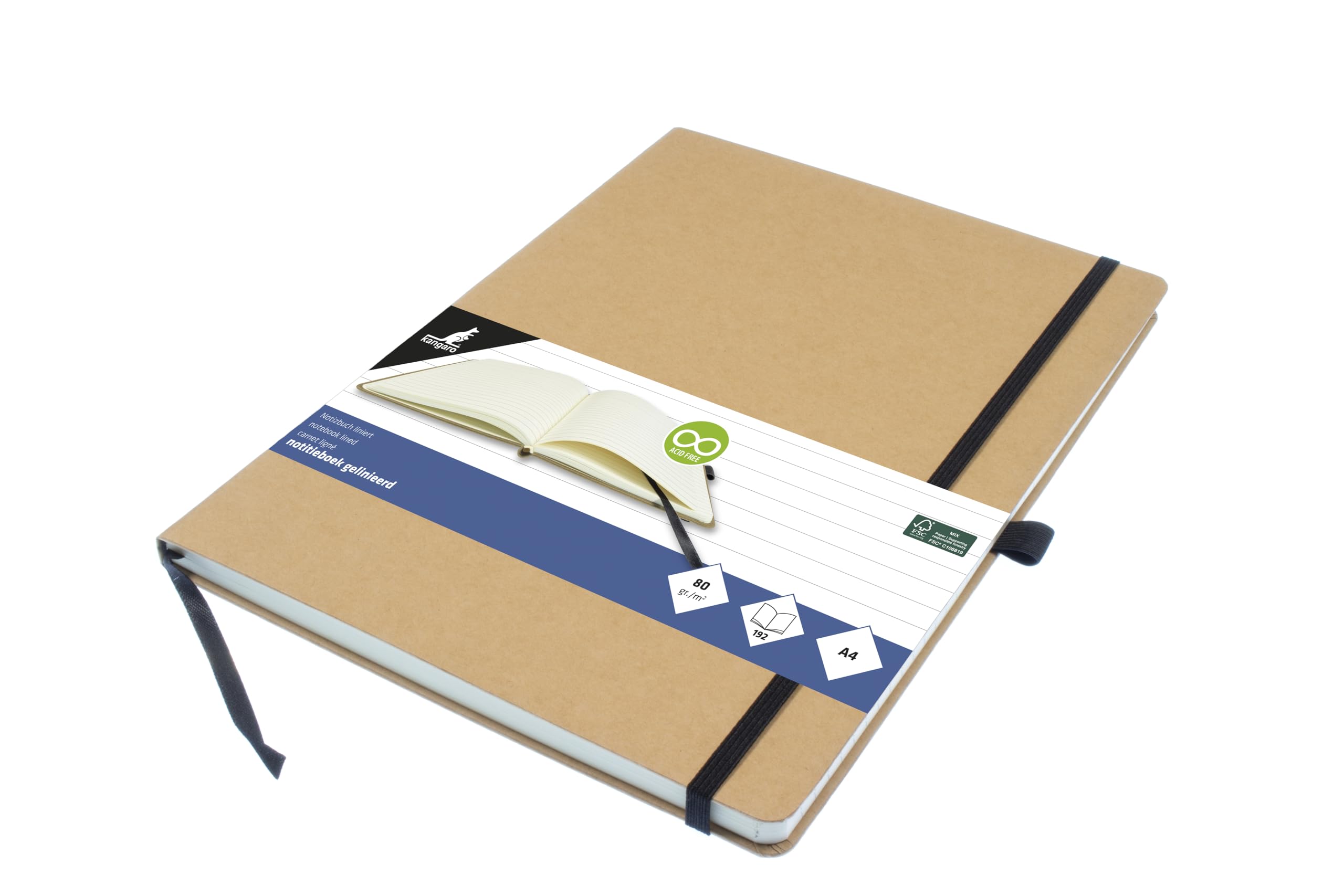 Kangaro Notebook A4 Kraft Ruled HC 96 Sheets 80 g