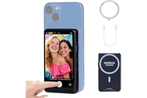 Shimbol P4 Black, 4" Touch Screen Wireless Vlog Selfie Phone Monitor | Reverse Control for iPhone 17/16/15/14/13/Pro/Pro Max/