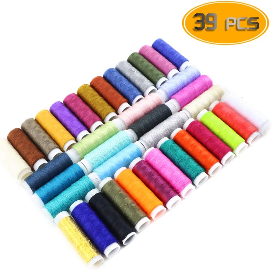 WFPLUS Polyester Sewing Thread - 39 Assorted Color 200 Yards Each Spools Embroidery Thread