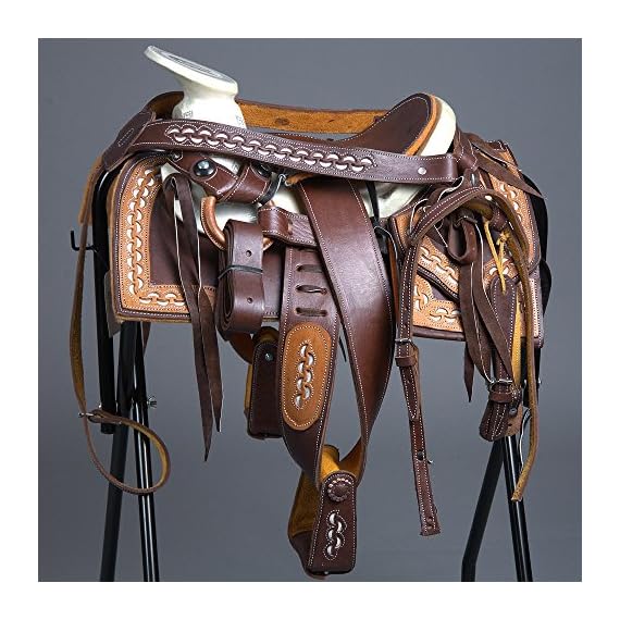 10-MEXICAN-CHARRO-LEATHER-CHILD-HORSE-RIDING-SADDLE-BREAST-COLLAR-SPUR-STRAP