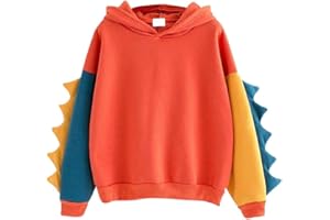 Meikosks Dinosaur Sweatshirt for Teens Girls Cute Hoodies Long Sleeve Splice Pullover Cosplay Custome Tops