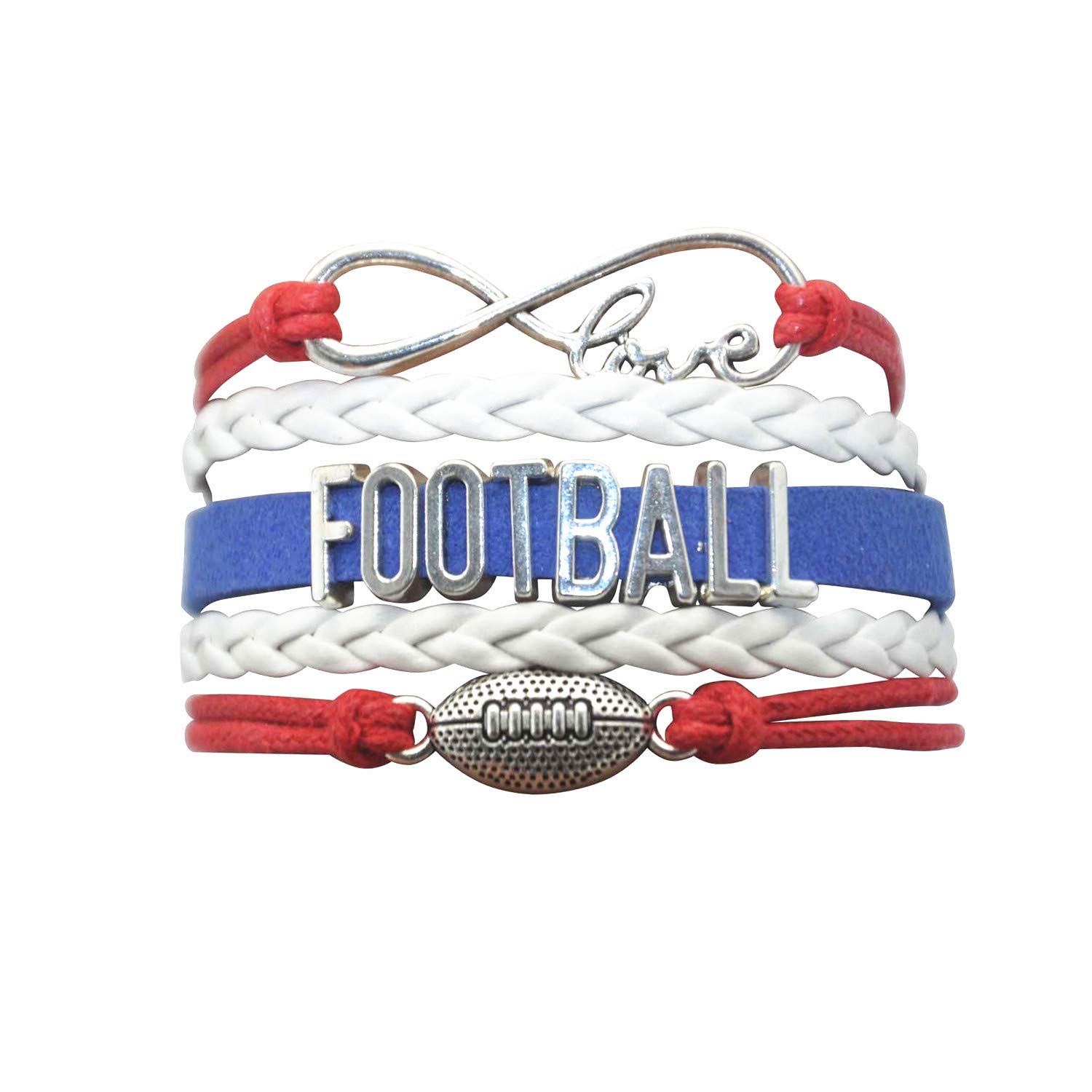 HHHbeauty Football Bracelet Jewelry Football Charm Bracelet Youth Football Bracelets for Women Men Girls Boys Teen Including Infinity Love Charm Letters Football Charm