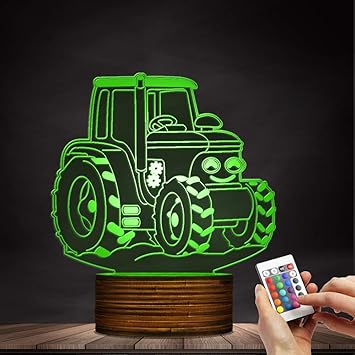 ZCLD 3D Acryl Licht Traktor LED Nachtlampe Bauernhaus Beleuchtung Dekor USB Schreibtischlampe Landwirt Beleuchtung Geschenk