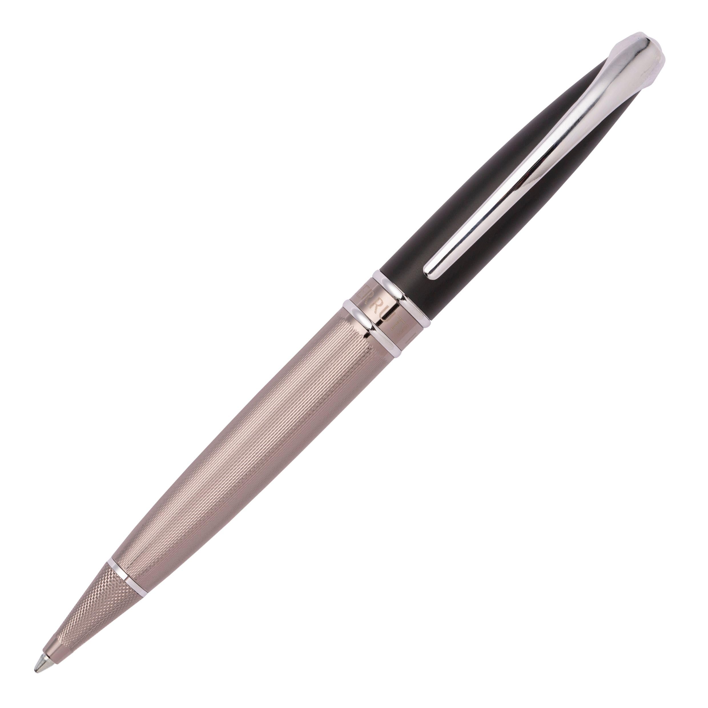 Cerruti 1881 Ballpoint Pen Abbey Diamond Gun | Iconic Writing Instrument | Blue Ink | Gift Box