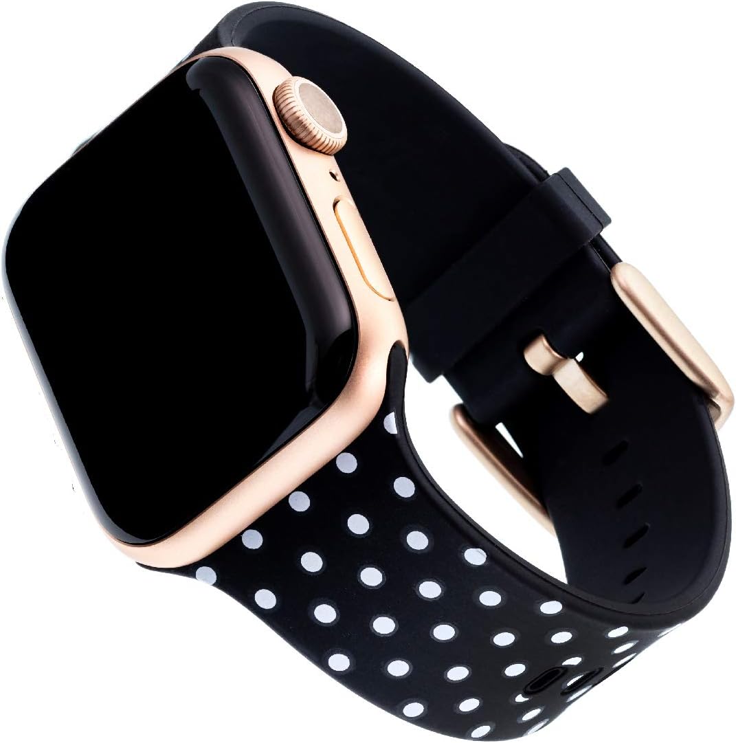 WITHit Dabney Lee Silicone Replacement Band for Apple Watch, 38/40mm, Dottie – Secure, Adjustable Stainless-Steel Buckle Closure, Apple Watch Band Replacement, Fits Most Wrists