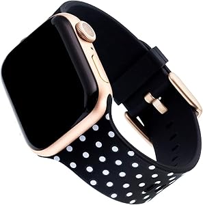 WITHit Dabney Lee Silicone Replacement Band for Apple Watch, 38/40mm, Dottie – Secure, Adjustable Stainless-Steel Buckle Closure, Apple Watch Band Replacement, Fits Most Wrists