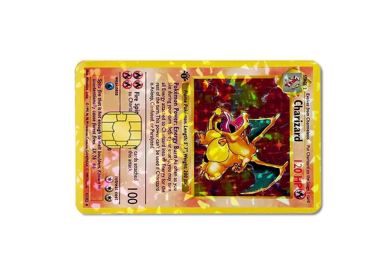 Photo 1 of Holographic Credit Card Skin Sticker Anime Dragon Tv Show for dedit Card Sticker, Debit Card Skin, Anime Credit/Debit Card Cover, EBT Card, Fans,Gifts (Chirzard)