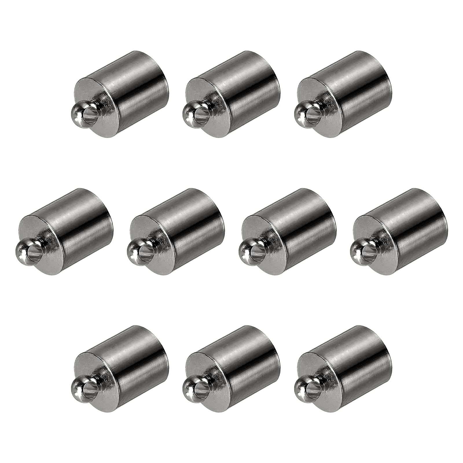 PATIKIL 50Pcs Cord End Caps, 7.6mm End Cap Barrel Beads Kumihimo End Caps Brass for Leather Cord, Tassels, Jewelry Making 12mm Length Dark Gray