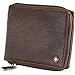 Alpine Swiss Men's Leather Zip Around Wallet ID Card Window Secure Zipper Bifold