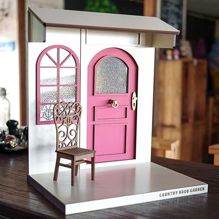 Amazon 1 6スケールドールハウスピンクのドアのカフェ 椅子セット ハウス おもちゃ