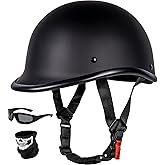 Yesmotor Vintage Motorcycle Half Helmet - Lightweight Low Profile Open-Face Half-Face Helmet &ndash; DOT Approved