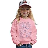 Toddler Girl Boy Game Day Football Sweatshirt Football Doodles Pullover Long Sleeve Shirt Kids Rugby Sport Fans Outfit