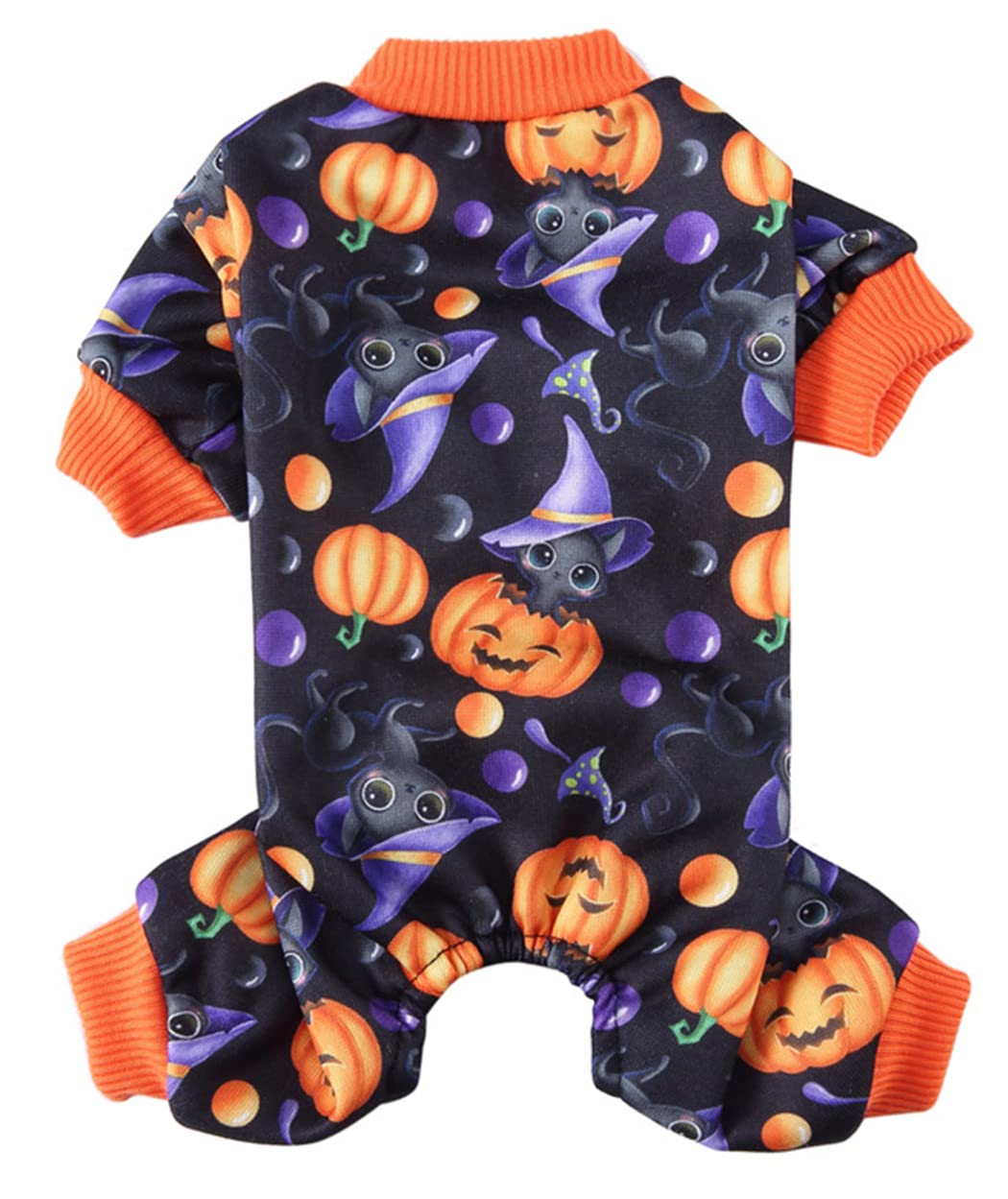 XIAOYU Halloween Dog Clothes - Small Pet Costume, Festival Dog Coat Jumpsuit, Cat Apparel for Parties, Wizard/Pumpkin Pattern, XL