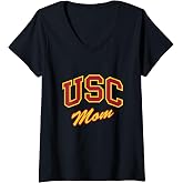 USC Womens USC Mom Retro Script Style V-Neck T-Shirt