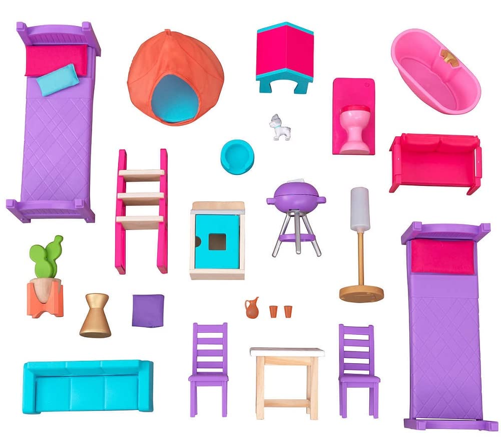 KidKraft Pool Party Mansion Dollhouse with 26 Accessories - 3+ Years 4ft 11 Inches 1.5m