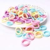 nuoshen 200 Pcs Baby Cotton Hair Bands Candy Color 3 cm Seamless Ponytail view 6