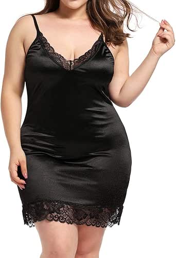 lingerie slip plus satin lace dress sexy