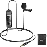 NEEWER 3.5mm TRRS Lavalier Lapel Microphone Plug & Play Mini Clip on Mic Omnidirectional Condenser for Camera Phone PC, Low Frequency Cut, Gain Control, Monitoring Headphone Jack, CM10