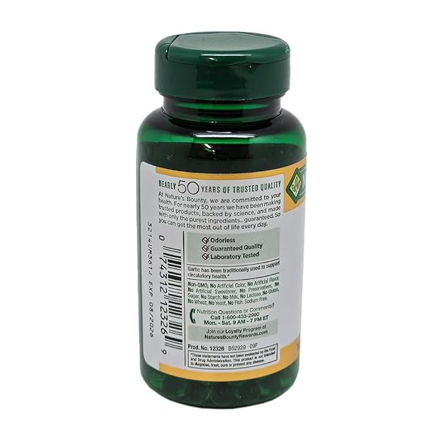 NATURE’S BOUNTY GARLIC 1000 MG SOFTGELS 100 EA