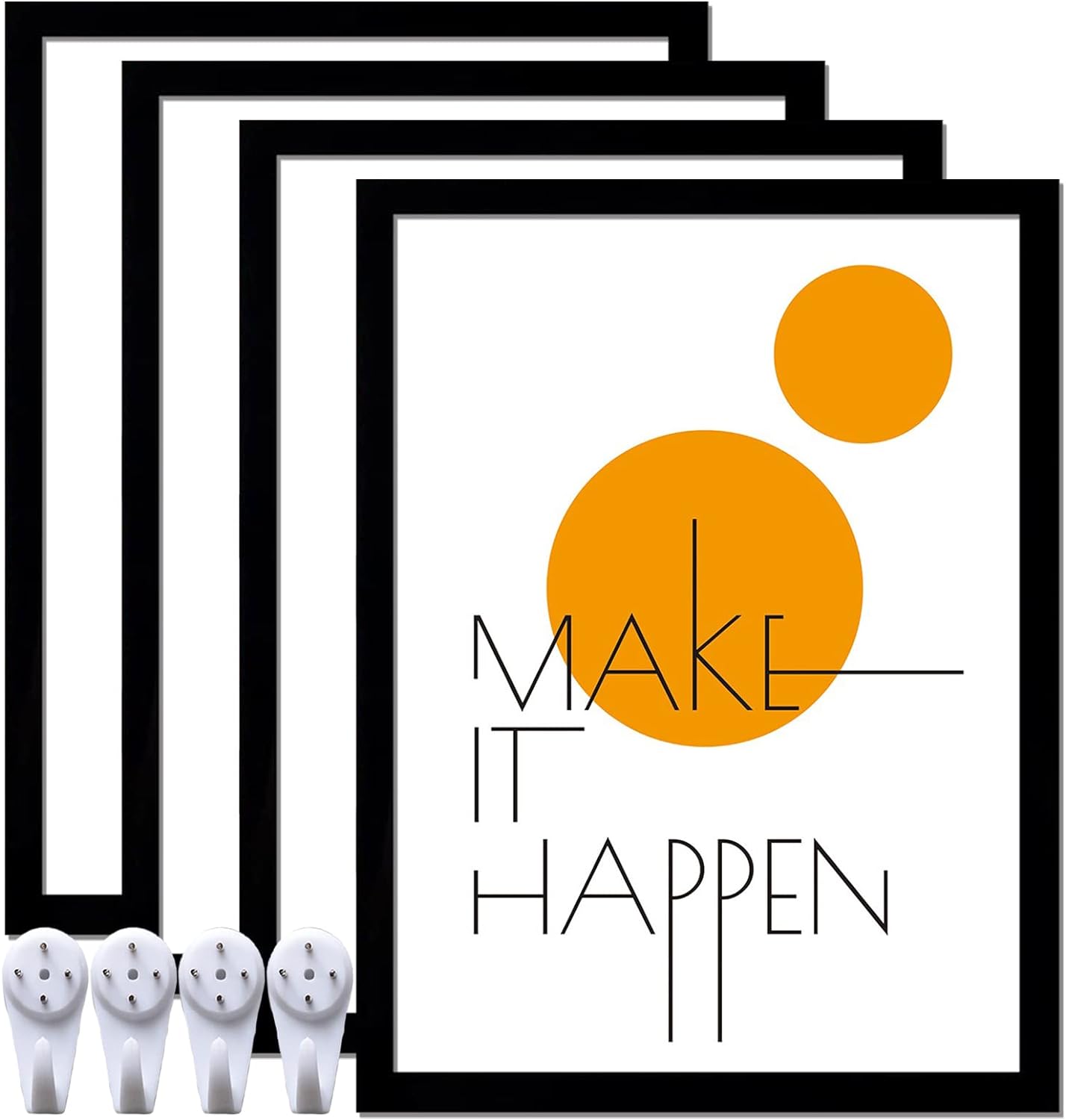 Photo Albums, Frames & Accessories - ijuerybai 18x24 Picture Frame Set of 4, Black 18 x 24 Frame High Transparent Wall Gallery Poster Canvas Photo Frames for 18 by 24 inches