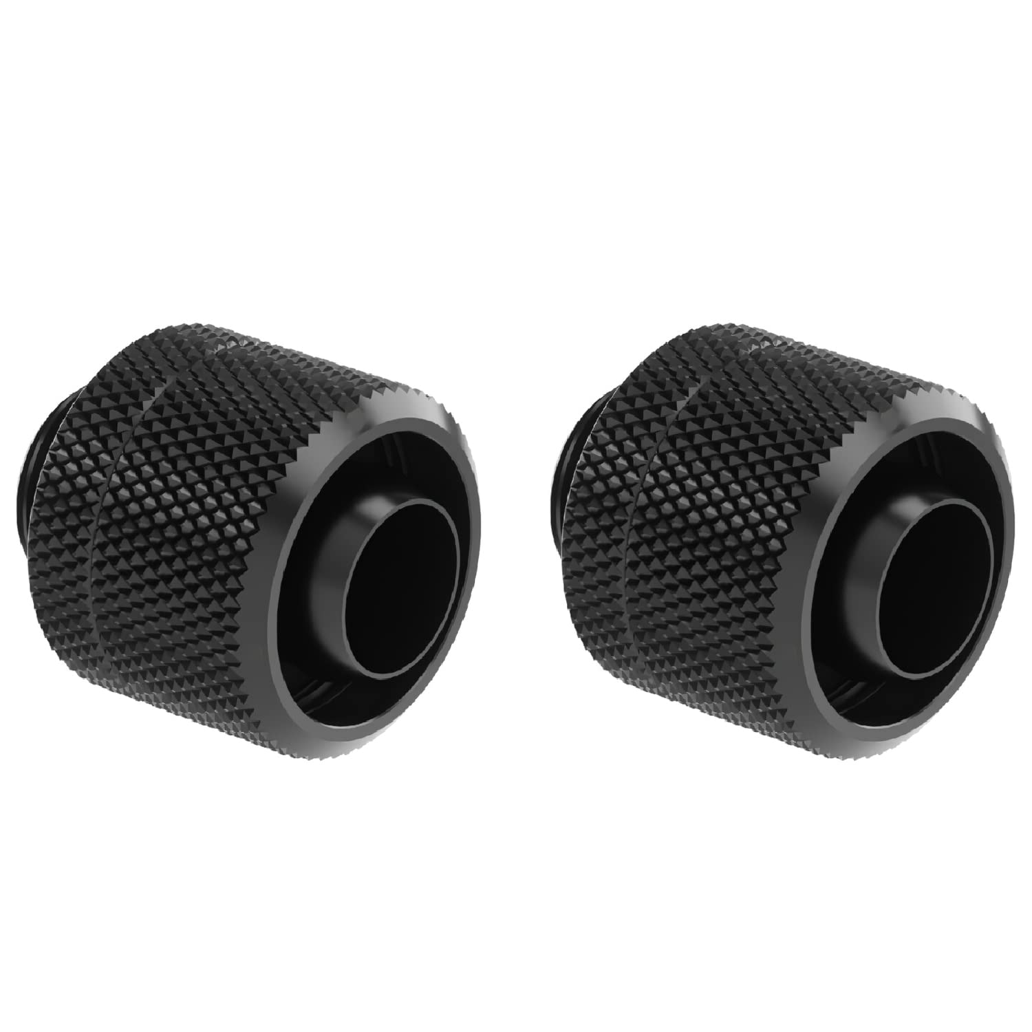 Dracaena 2 Pack G1/4" Thread to 3/8" ID, 5/8" OD Compression Fitting for Soft Tubing, Soft Tube Connectors for Computer Water Cooling System, Black