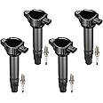 BDFHYK Ignition Coil Pack and Iridium Spark Plugs Compatible with Chrysler 200 Sebring Dodge Avenger Caliber Journey Jeep Compass UF557 BY481ZFR5F, Sets of 4