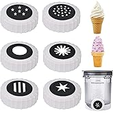 6 sets swirl nozzle for Ninja Swirl Creami Pints Lids,Soft Serve Maker nozzle for Ninja Swirl Creami NC701 & NC700 Pints Lids,(6 groups of different shapes) (6, Black)