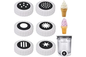ZIHENRYDA 6 sets swirl nozzle for Ninja Swirl Creami Pints Lids,Soft Serve Maker nozzle for Ninja Swirl Creami NC701 & NC700 Pints Lids,(6 groups of different shapes) (6, Black)