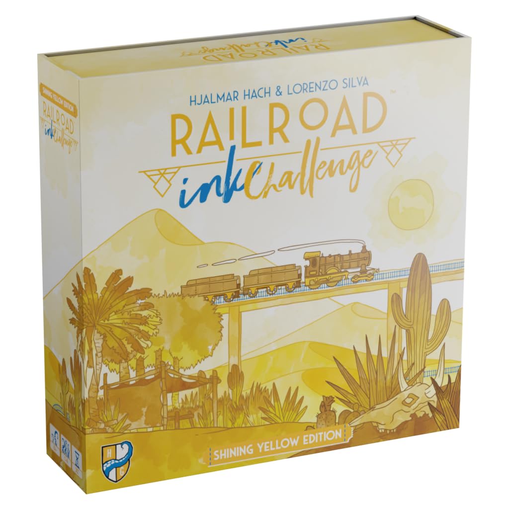 Horrible Games, Railroad Ink Challenge-Shining Yellow Edition, Roll-and-Write Game, Ages 8+, 1-4 Players, 15-30 Minutes Playing Time