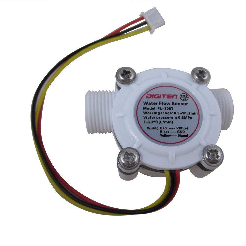SENSTREE G3/8" Water Flow Sensor, Hall Effect Sensor Food-Grade Flow Meter Flowmeter Counter 0.3-10L/min - Arduino, Raspberry Pi, and Reverse Osmosis Filter Compatible