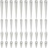 SUNNYCLUE 1 Box 120Pcs Cone Charms Long Silver Spike Charms Gothic Tibetan Vintage Circular Goth Punk Style Spikes Charm for Jewelry Making Charms Women DIY Necklaces Bracelets Earring Crafting