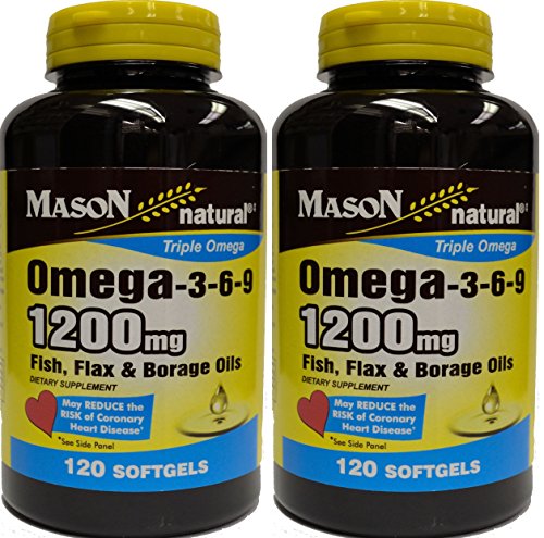 Mason Natural Fish Oil Flax Seed Borage Oil Triple Omega