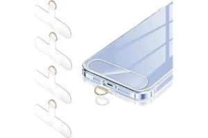 ROCONTRIP Phone Lanyard Tab TPU Phone Tether Tab Transparent Phone Tether Patch Upgraded Metal D Ring Phone Strap Pad Use with Phone Lanyards Phone Straps(4 Transparent)