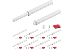 4.21" Push to Open Cabinet Hardware CBRIVE 10 Pack Push Latch & Lock for Hidden Door Touch Latches and Catch Push Release Drawer Pull Tip on RV Closet Close Strong Pop Out, White