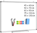 DOLLAR BOSS Large Whiteboard 118x88 cm Magnetic Wall Board with Tray view 1